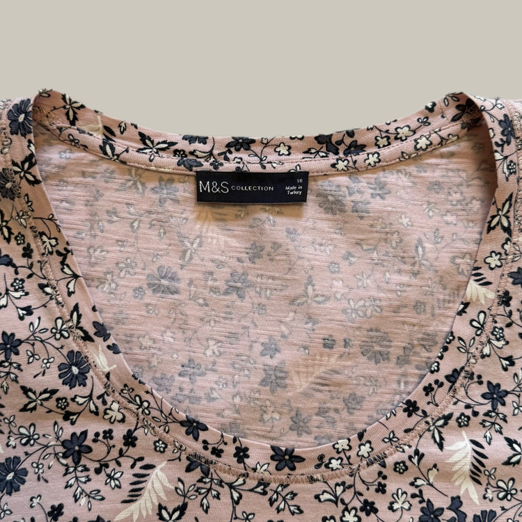 تیشرت یاسی گلگلی اورجینال ترکیه برند M&S COLLECTION