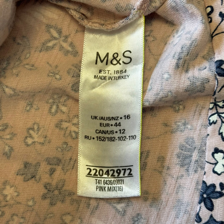 تیشرت یاسی گلگلی اورجینال ترکیه برند M&S COLLECTION