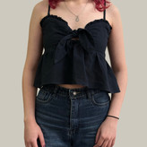 کراپ مشکی مجلسی زنانه اورجینال هند برند AMERICAN EAGLE